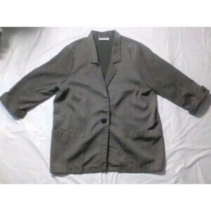 Kenneth Mitchell Blazer Size 38 Gray Women's One Button Jacket Adult Preppy Coat